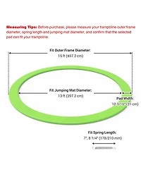 Yescom 15 Ft Universal Replacement Round Trampoline Safety Pad Pvc Epe Foam Protection