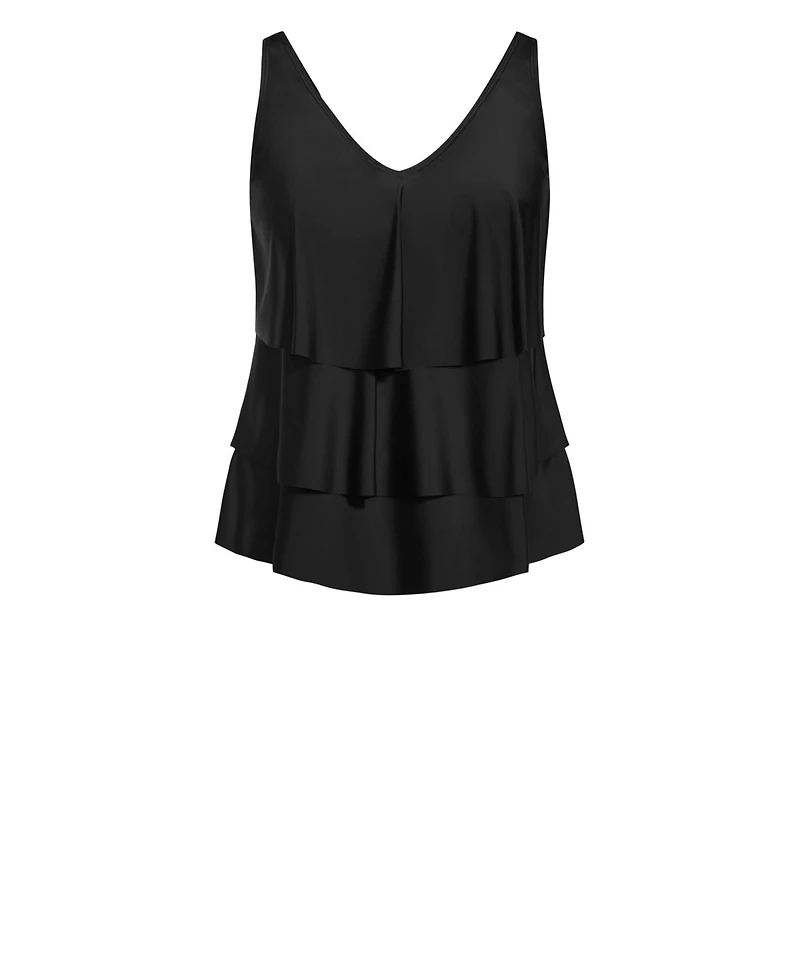 Avenue Plus Size V Tiered Tankini Top