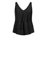 Avenue Plus Size V Tiered Tankini Top