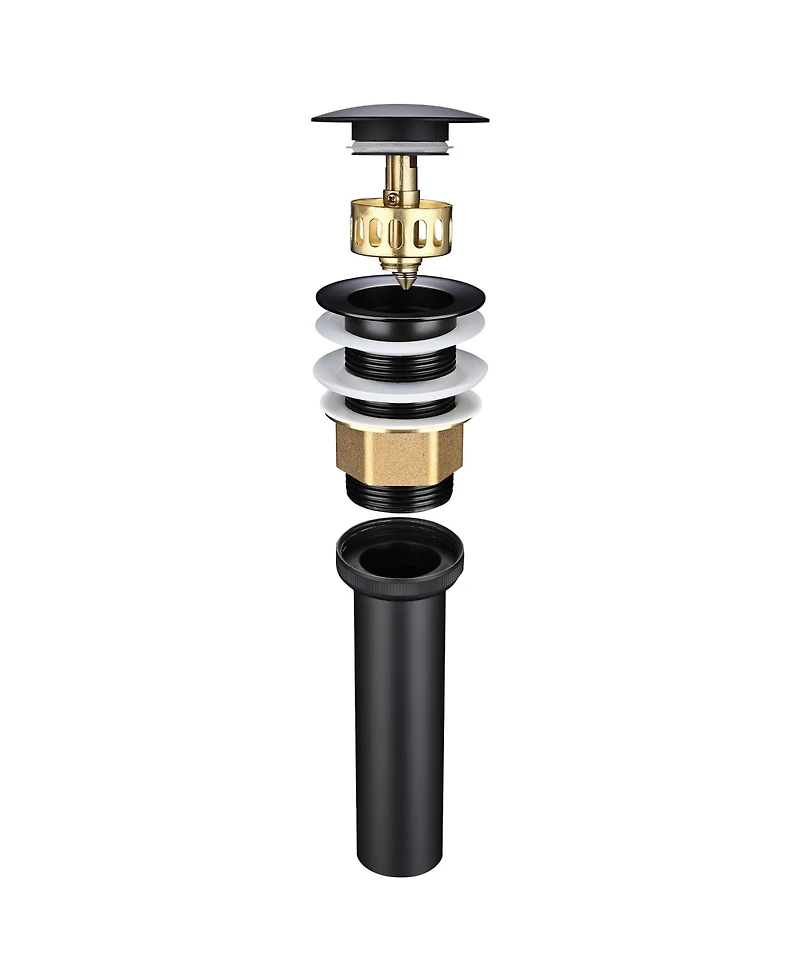Aquaterior Pop Up Drain without Overflow w/ Mounting Ring for Countertop Sink