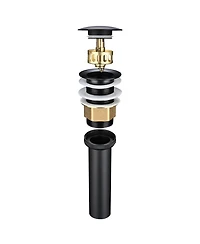 Aquaterior Pop Up Drain without Overflow w/ Mounting Ring for Countertop Sink