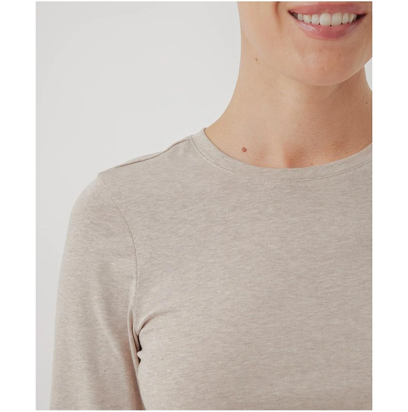 Pact Women's Organic Cotton Cool Stretch Fitted Long Sleeve Tee