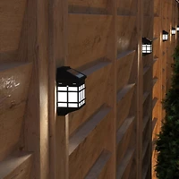 Wall Mount Led Solar Powered Fence And Deck Lights - All-Weather Decorative Solar Lights - Set Of 6