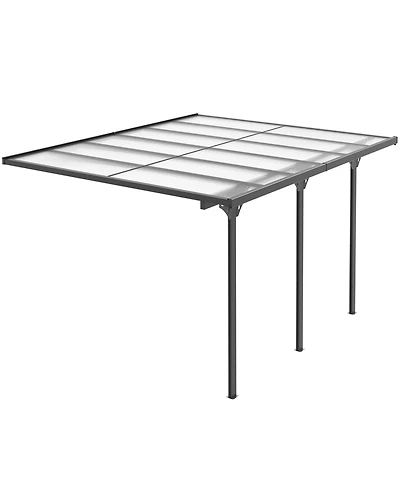 Outsunny 14.5' x 10' Transparent Wall Pergola, Uv Blocking Awning,