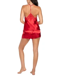 Linea Donatella Women's 2-Pc. Lace-Trim Satin Camisole & Shorts Set