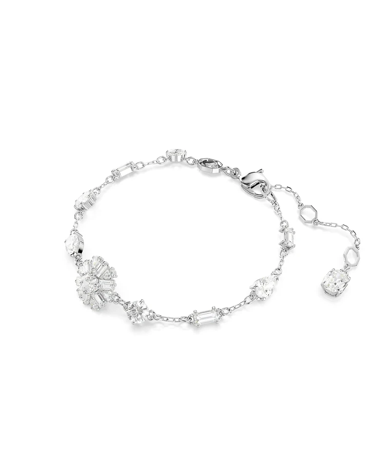 Swarovski Snowflake White Rhodium Plated Idyllia Bracelet