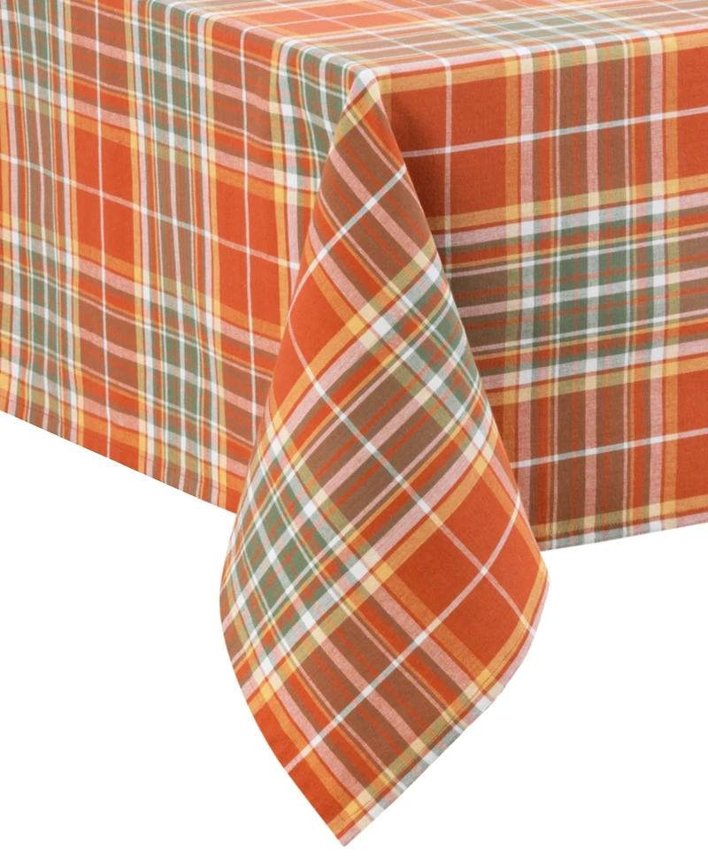 Elrene Hawley Plaid Harvest Cotton Rectangle Tablecloth, 52" x 70"