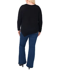 Vince Camuto Plus Asymmetric-Hem Sweater