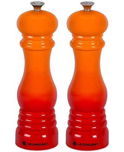Le Creuset 8" Salt and Pepper Mill Set, Flame