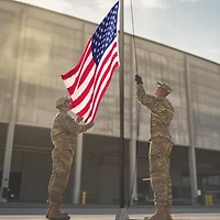 Yescom Bravery 20 Ft Aluminum Sectional Flagpole with 3x5 Ft Us Flag Gold Ball Outdoor