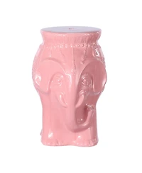 Jonathan Y Orla 18.5" Modern Bohemian Elephant Ceramic Garden Stool, Yellow