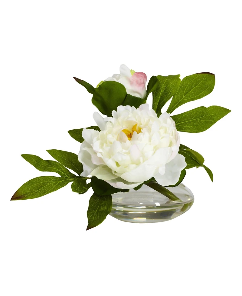 Slickblue Peony with Glass Vase – Set of 3 Elegant Floral Arrangements for Stylish Home Decor