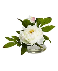 Slickblue Peony with Glass Vase – Set of 3 Elegant Floral Arrangements for Stylish Home Decor