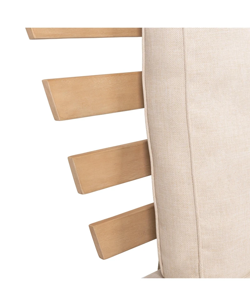 Jonathan Y Hartley 2-Seat Modern Scandinavian Folding Wood Outdoor Day Bed Sofa, Beige/Light Teak