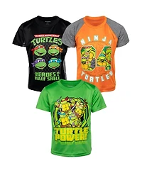 Teenage Mutant Ninja Turtles Toddler Boys Leonardo Michelangelo Raphael 3 Pack Athletic T-Shirts to