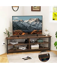 Corner Tv Stand for Tvs up to 65" TV Console Table with Ac Outlets&Usb A Ports