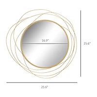 Homcom Metal Wall Art 25.6" in Round Wall Mirror,