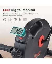 Sunny Health & Fitness Under Desk Smart Mini Pedal Exerciser, Dual Function Exercise Cycle Bike, Dark Grey