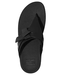 FitFlop Women's Lulu Folded Knot Leather Toe-Post Sandals