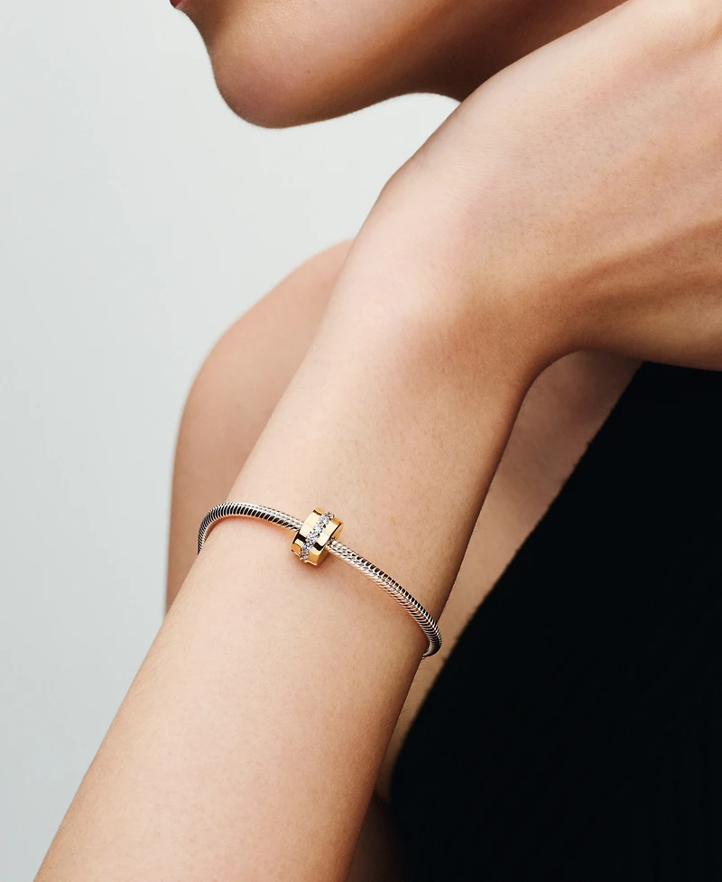 Pandora 14K Gold-Plated Clear Sparkling Row Clip Charm