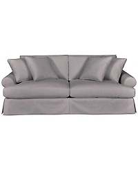 Brenalee 96" Roll Arm Performance Fabric Slipcover Sofa with Four Pillows
