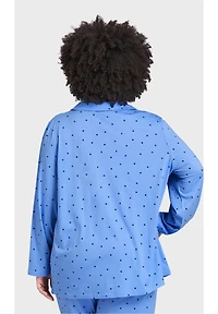 Avenue Women's Plus Button Star Sleep Top