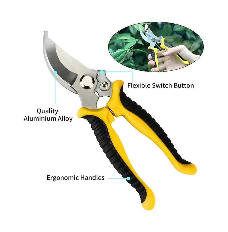 Cowin Garden Tools Set with Pruning Shears Hand Trowel Rake Transplanter Gardening Gloves 5 Piece