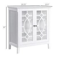 Homcom Sideboard Display Cabinet with Double Glass Doors & 2 Adjustable Shelves