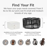 Iris Usa 35" Exercise 10-Panel Pet Playpen with Door. Small, Medium, and Large Dogs, Keep Pets Secure, Easy Assembly & Storying, Customizable, Black