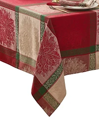Elrene Prestige Poinsettia Jacquard Rectangle Tablecloth