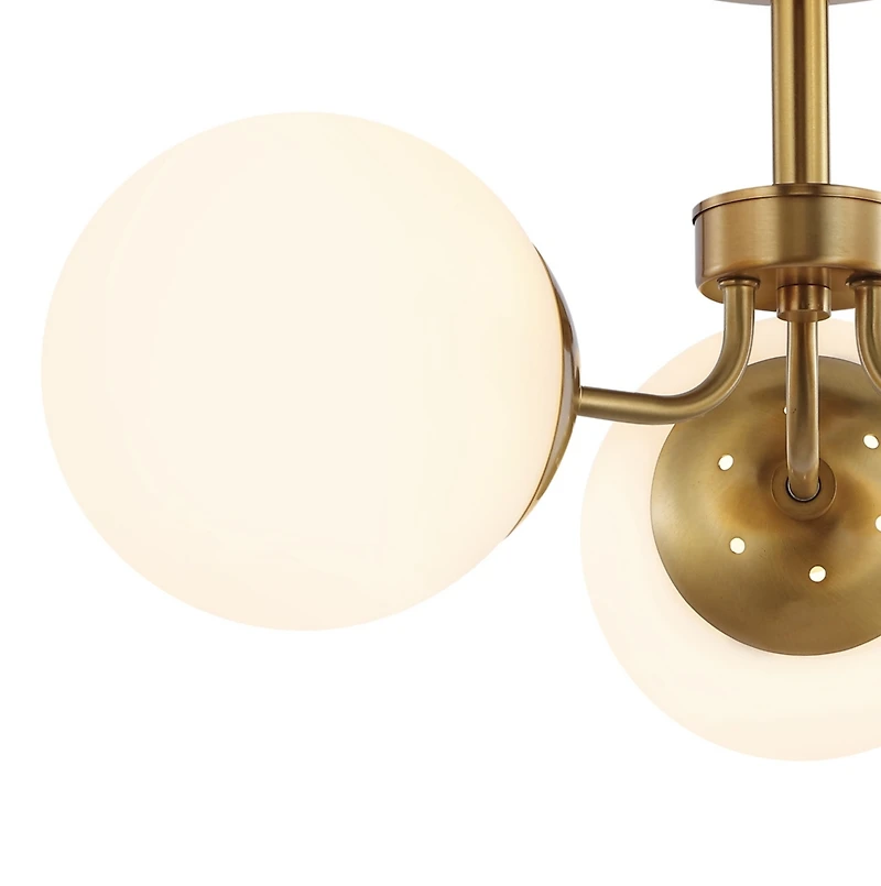 Jonathan Y Marcel Bistro Bohemian Farmhouse Ironfrosted Glass Led Semi Flush Mount
