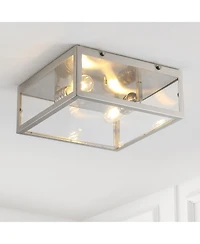 Jonathan Y Grayson Metal/Glass Led Flush Mount