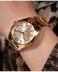 Guess Women's Multi-Function Gold Stainless Steel Watch 38mm