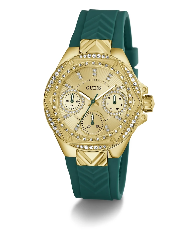 Guess Women's Multi-Function Green Silicone Watch 38mm