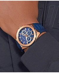 Guess Men's Multi-Function Blue Silicone Watch 46mm