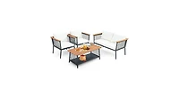 Slickblue 4 Piece Patio Rattan Furniture Set with 2-Tier Coffee Table