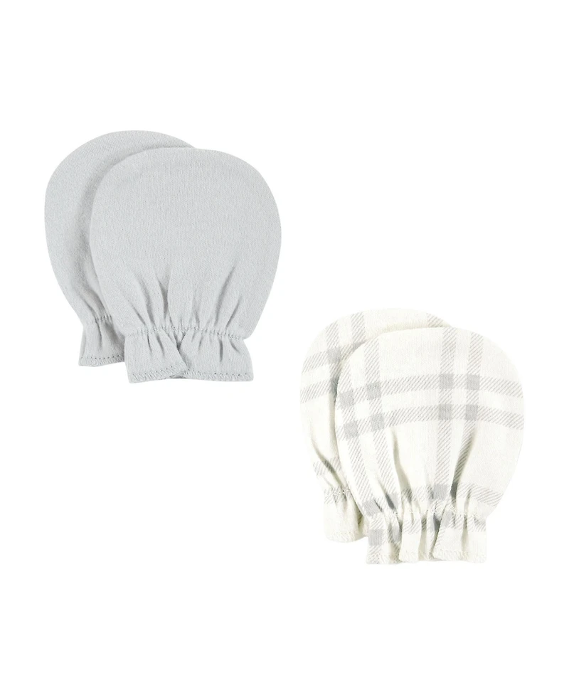 Hudson Baby Baby Boys Hudson Cotton Scratch Mittens, Forest Animals, 0-6 Months