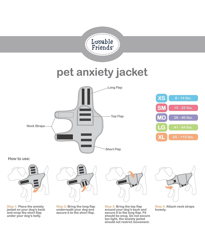 Luvable Friends Pet Thunder Anxiety Jacket