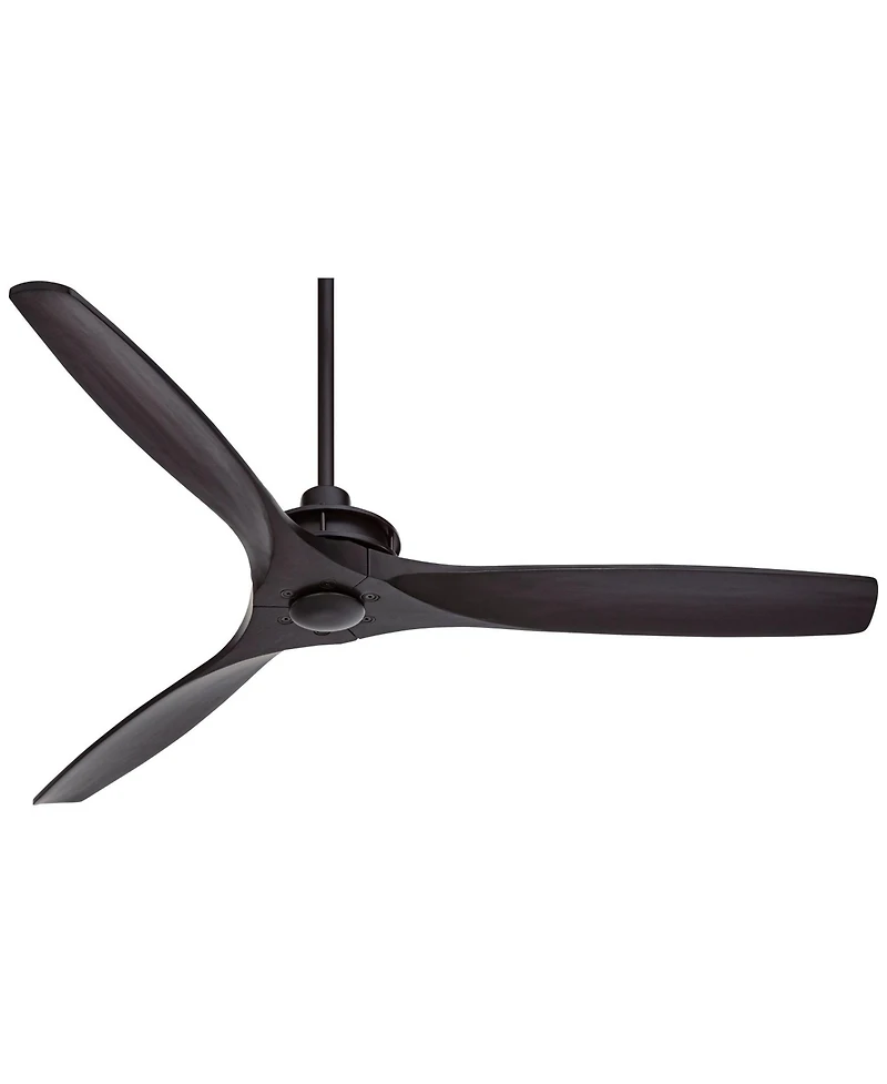 52" Windspun Modern Indoor 3 Ceiling Fan with Remote Control Matte Black Solid Wood for Living Room Kitchen House Bedroom Family Dining Home Offi