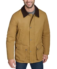 Cole Haan Men's Corduroy-Shirt-Collar Waxed Rain Jacket