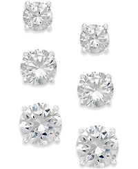 Giani Bernini Cubic Zirconia Stud Earring Set in 18k Gold over Sterling Silver or Sterling Silver, Created for Macy's