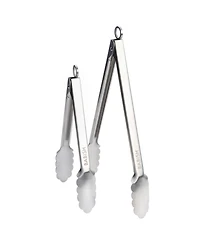 Babish 12" & 9" Locking Kitchen Tong Set, Stainless Steel