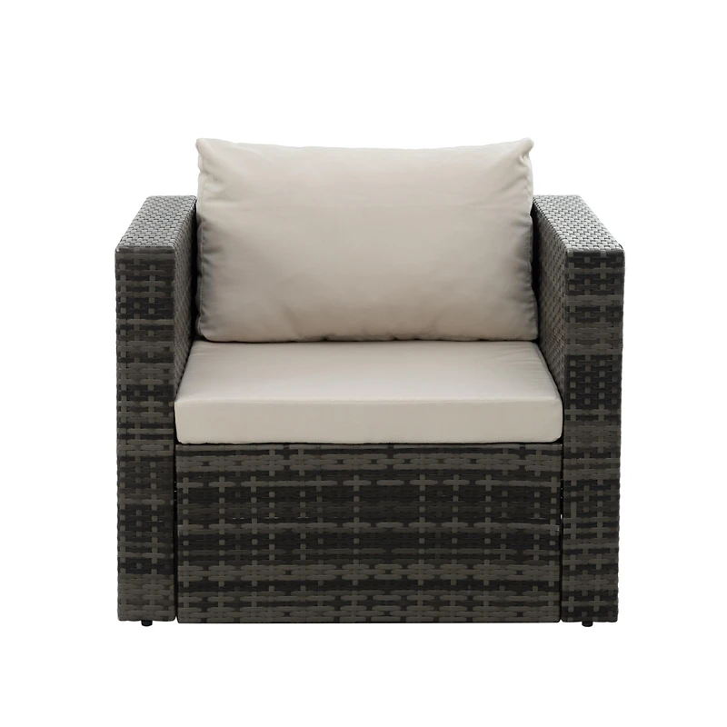 Streamdale Premium Patio Furniture Set Pe Wicker, Tempered Glass Table