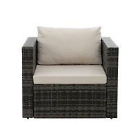 Streamdale Premium Patio Furniture Set Pe Wicker, Tempered Glass Table