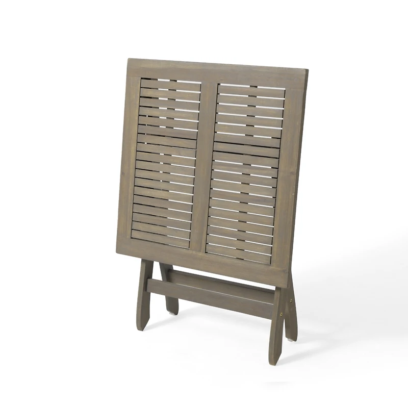 Simplie Fun Foldable Acacia Wood Patio Table for Compact Outdoor Relaxation