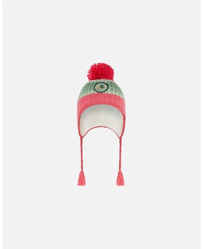 Deux par Girl Peruvian Knit Hat Pink And Gradient Green - Toddler|Child