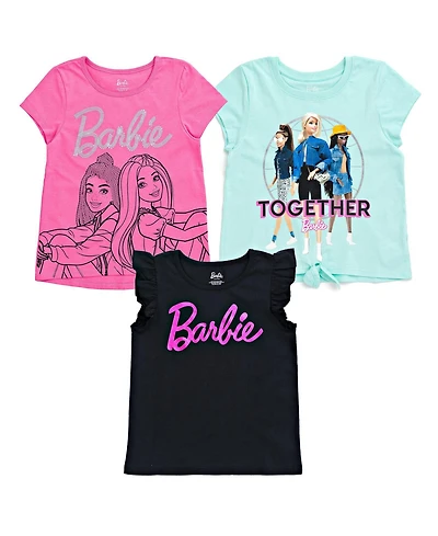 Barbie Little Girls 3 Pack T-Shirts