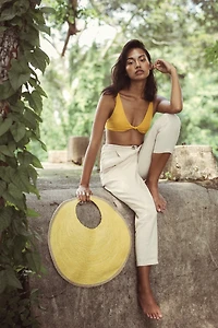 Citroen Solo Jute Bag In Lemon Yellow