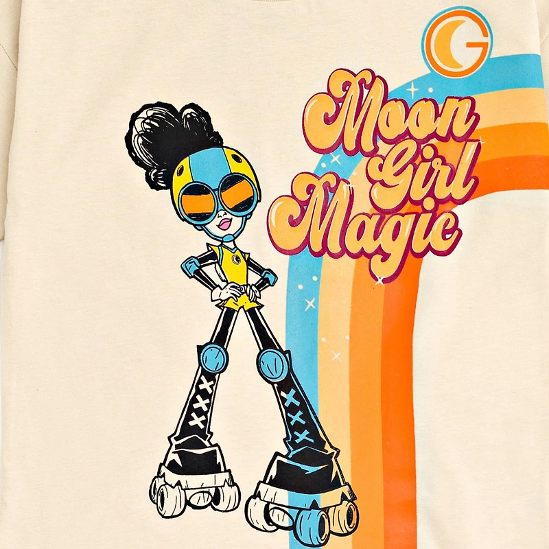 Moon Girl and Devil Dinosaur Little Girls Oversized Drop Shoulder T-Shirt Shorts Outfit Set