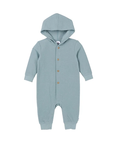 Gerber Baby Boys Hooded Long Sleeve Romper